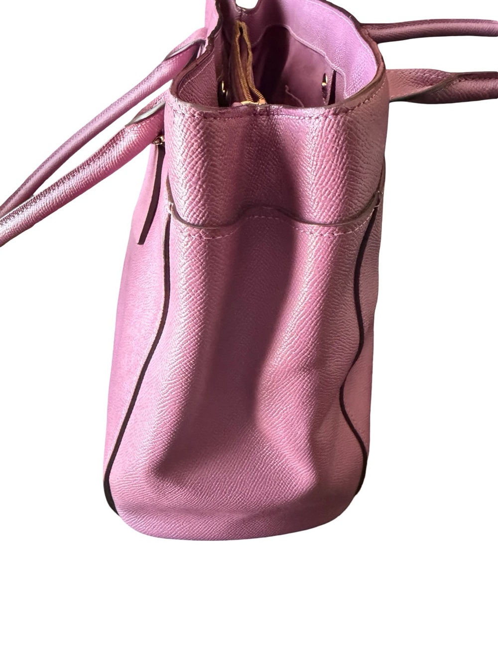Coach Rose Pink Leather Tote Bag - Signature Logo - Picture 10 of 12